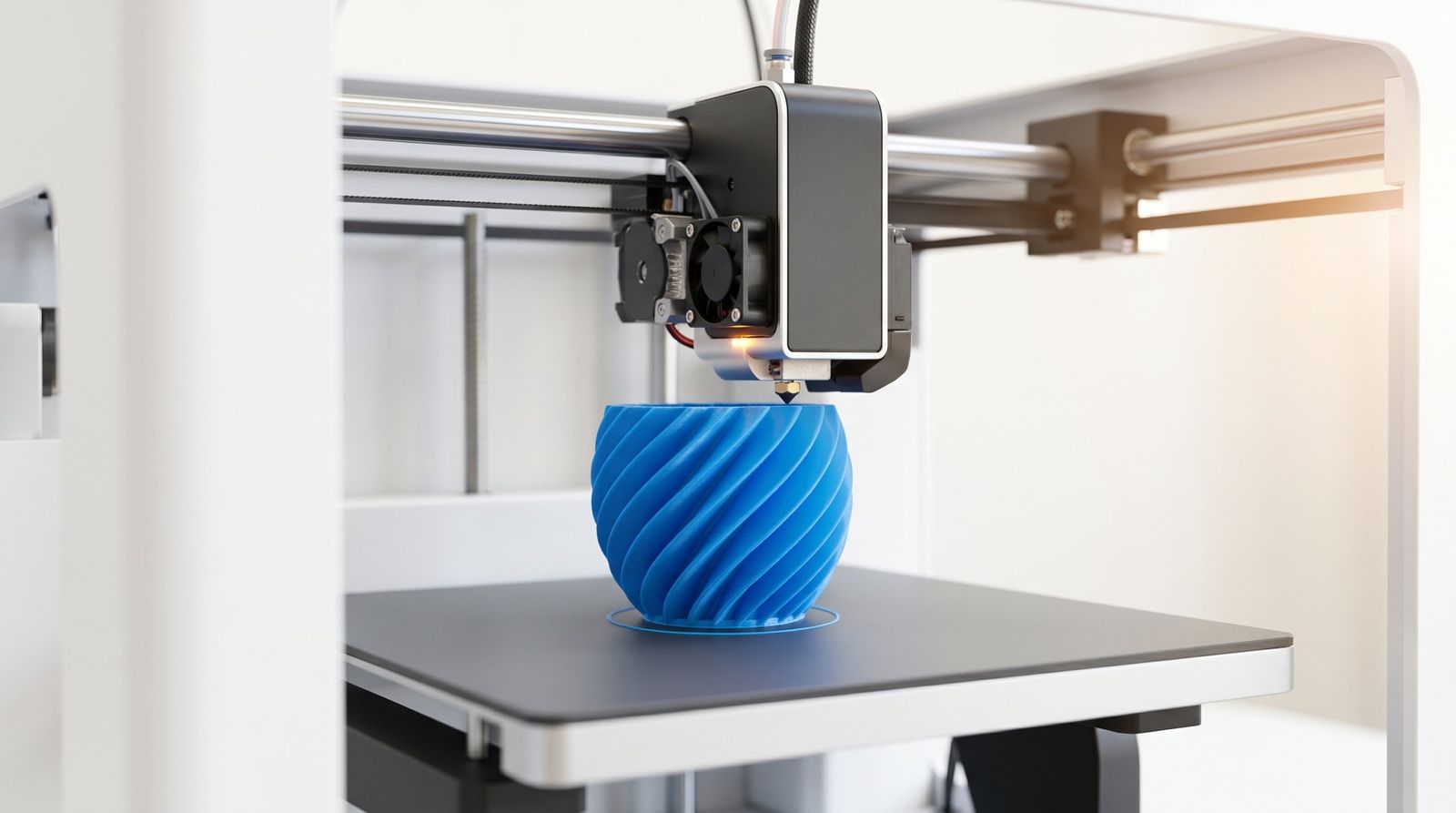 FDM 3D printer die een object laag voor laag opbouwt