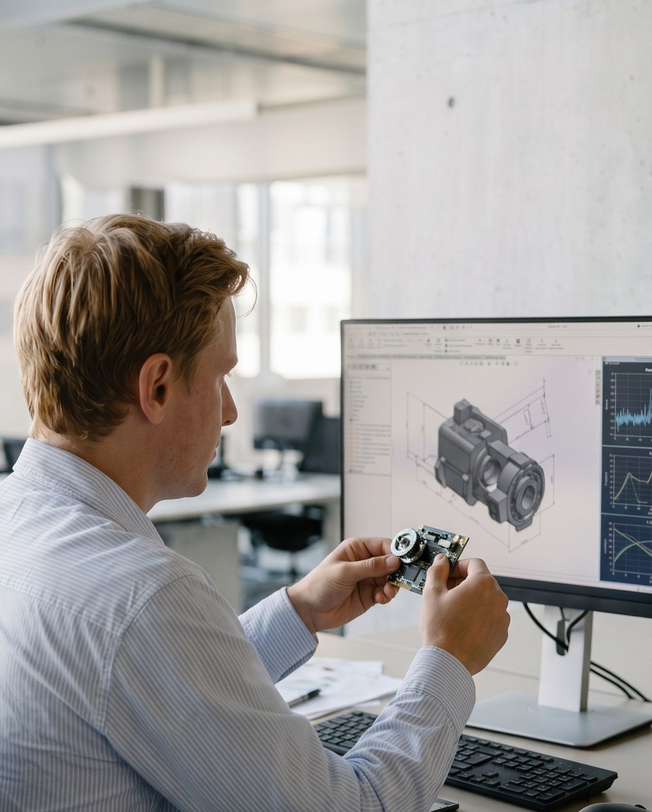 Een bestaand onderdeel wordt vergeleken met het teruggemodelleerde 3D model
